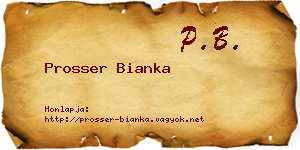 Prosser Bianka névjegykártya